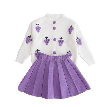 Two-piece Baby Girl Mink Wool Sweater Dress PureLittleBloom.Co