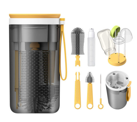 Portable Baby Bottle Brush Set Silicone PureLittleBloom.Co