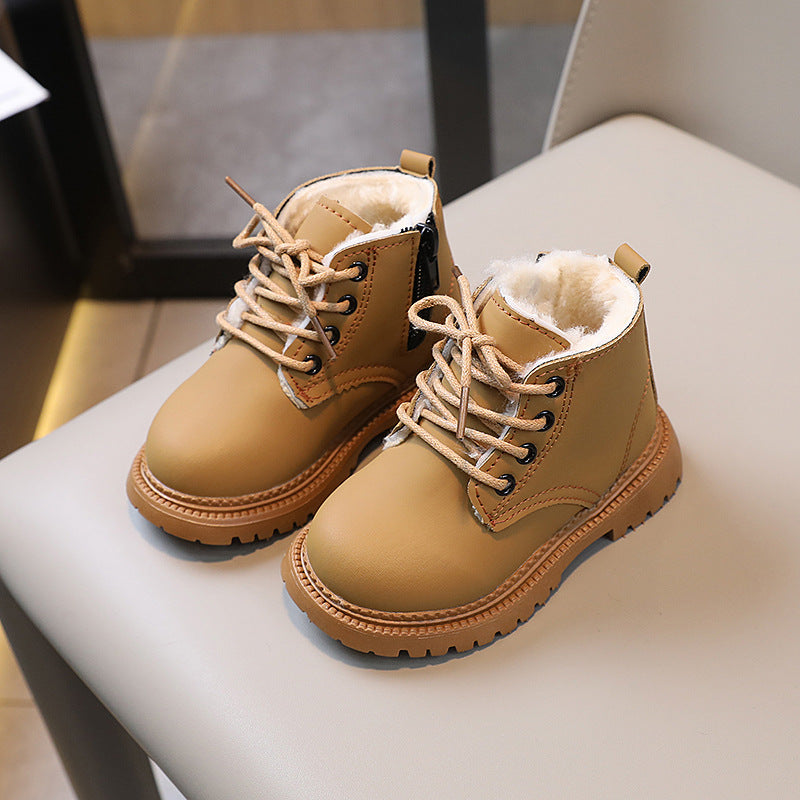 Big Cotton Boys' Fashion Martin Boots Side Zipper PureLittleBloom.Co