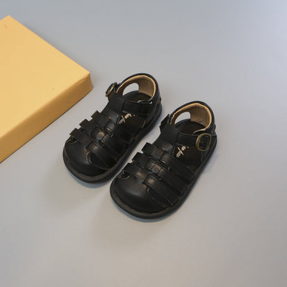 Girls' Closed Toe Children's Shoes Toddler Shoes Woven Hollowed Roman Shoes PureLittleBloom.Co