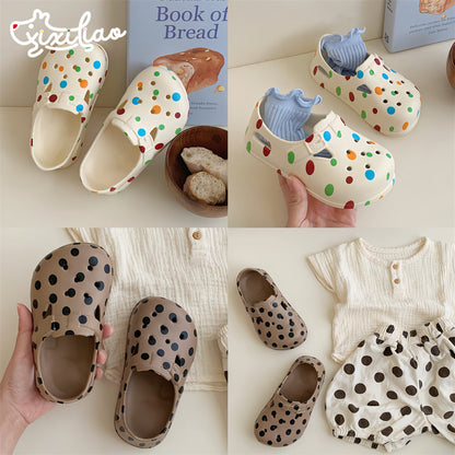 Cute Polka Dot Children's Toe Cap Sandals PureLittleBloom.Co