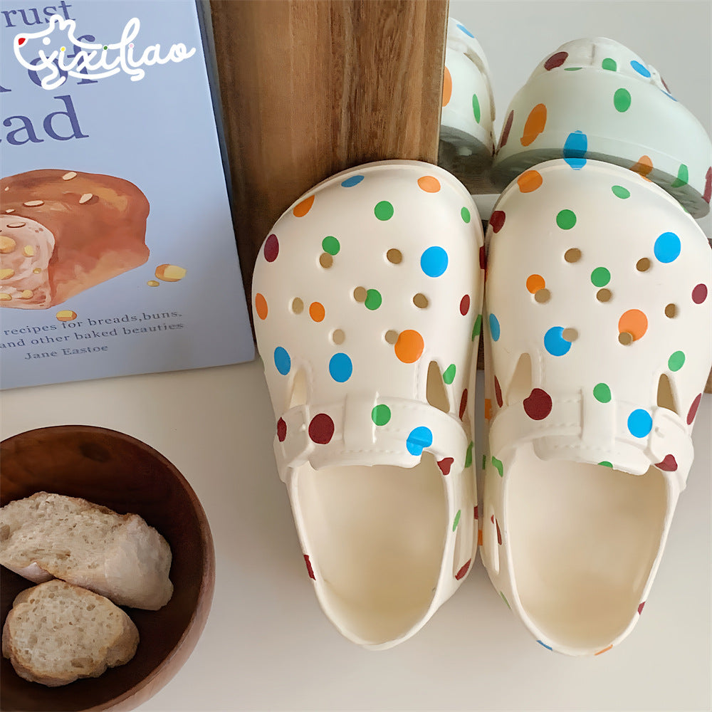 Cute Polka Dot Children's Toe Cap Sandals PureLittleBloom.Co