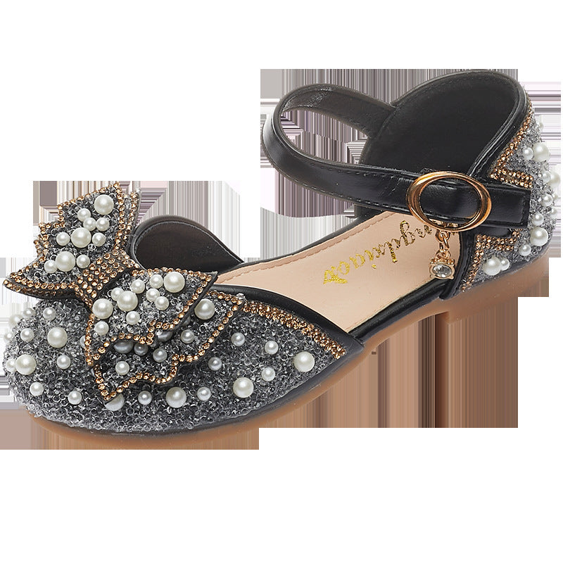 Summer Girls Pearl Bow Princess Shallow Mouth Pumps PureLittleBloom.Co