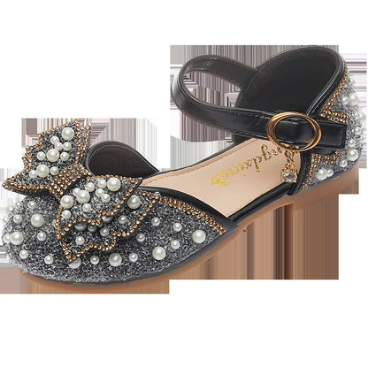 Summer Girls Pearl Bow Princess Shallow Mouth Pumps PureLittleBloom.Co