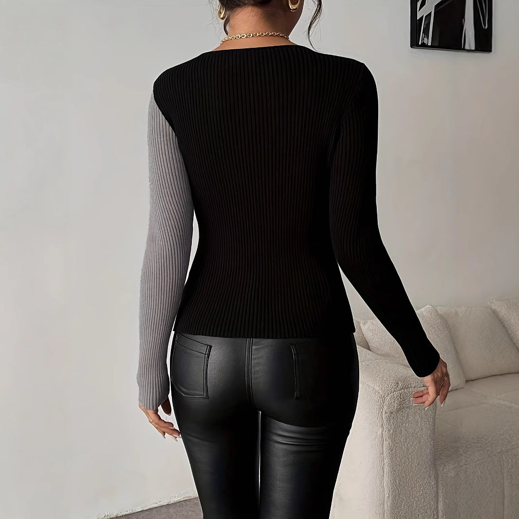 Women's Mixed Color Stripe Knitwear PureLittleBloom.Co