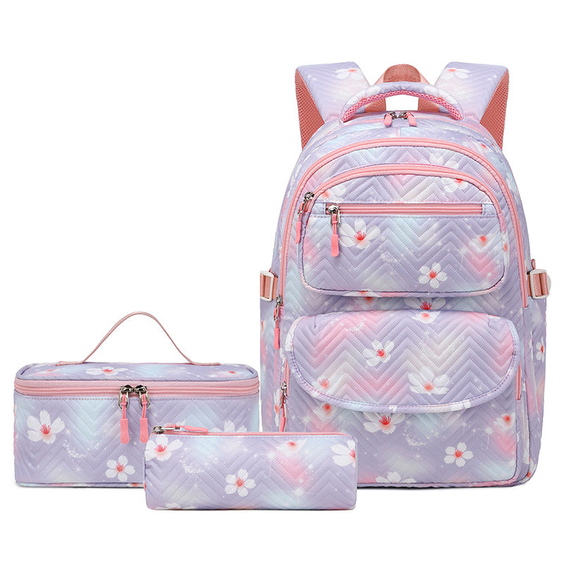 New Printed Schoolbag Three-piece Fashion Backpack PureLittleBloom.Co