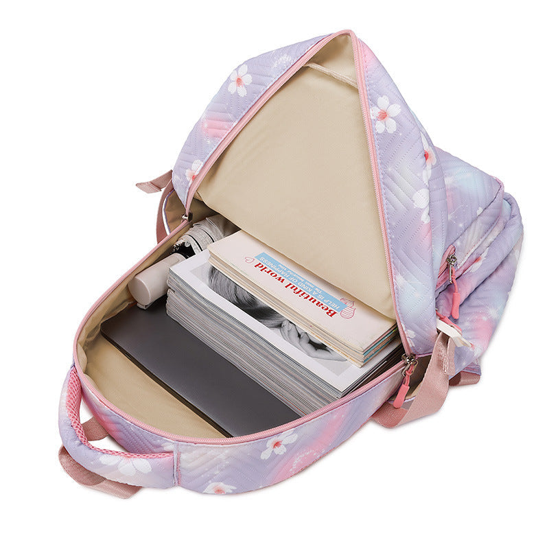 New Printed Schoolbag Three-piece Fashion Backpack PureLittleBloom.Co