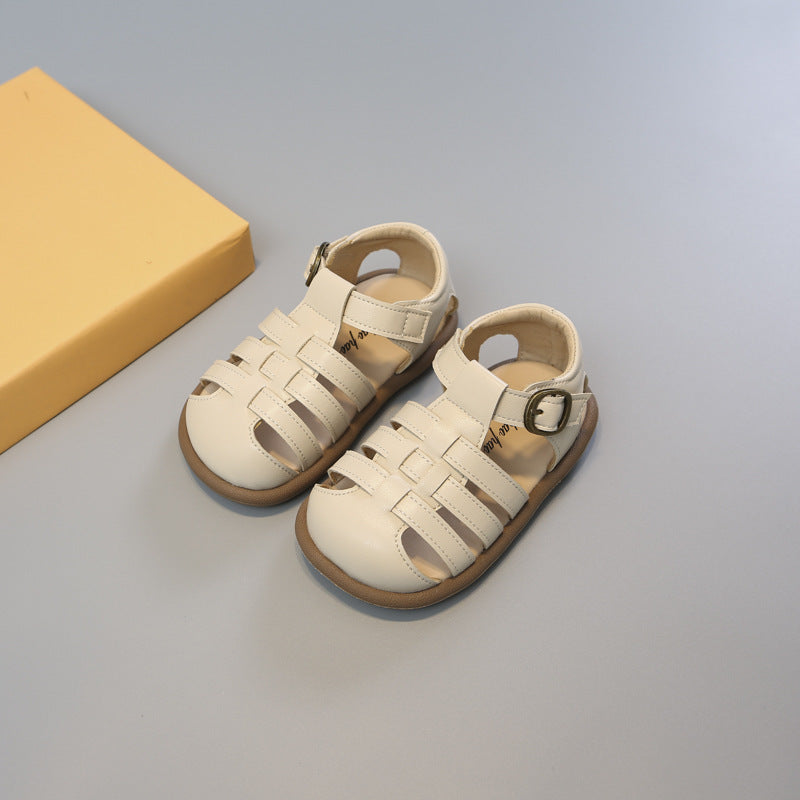 Girls' Closed Toe Children's Shoes Toddler Shoes Woven Hollowed Roman Shoes PureLittleBloom.Co