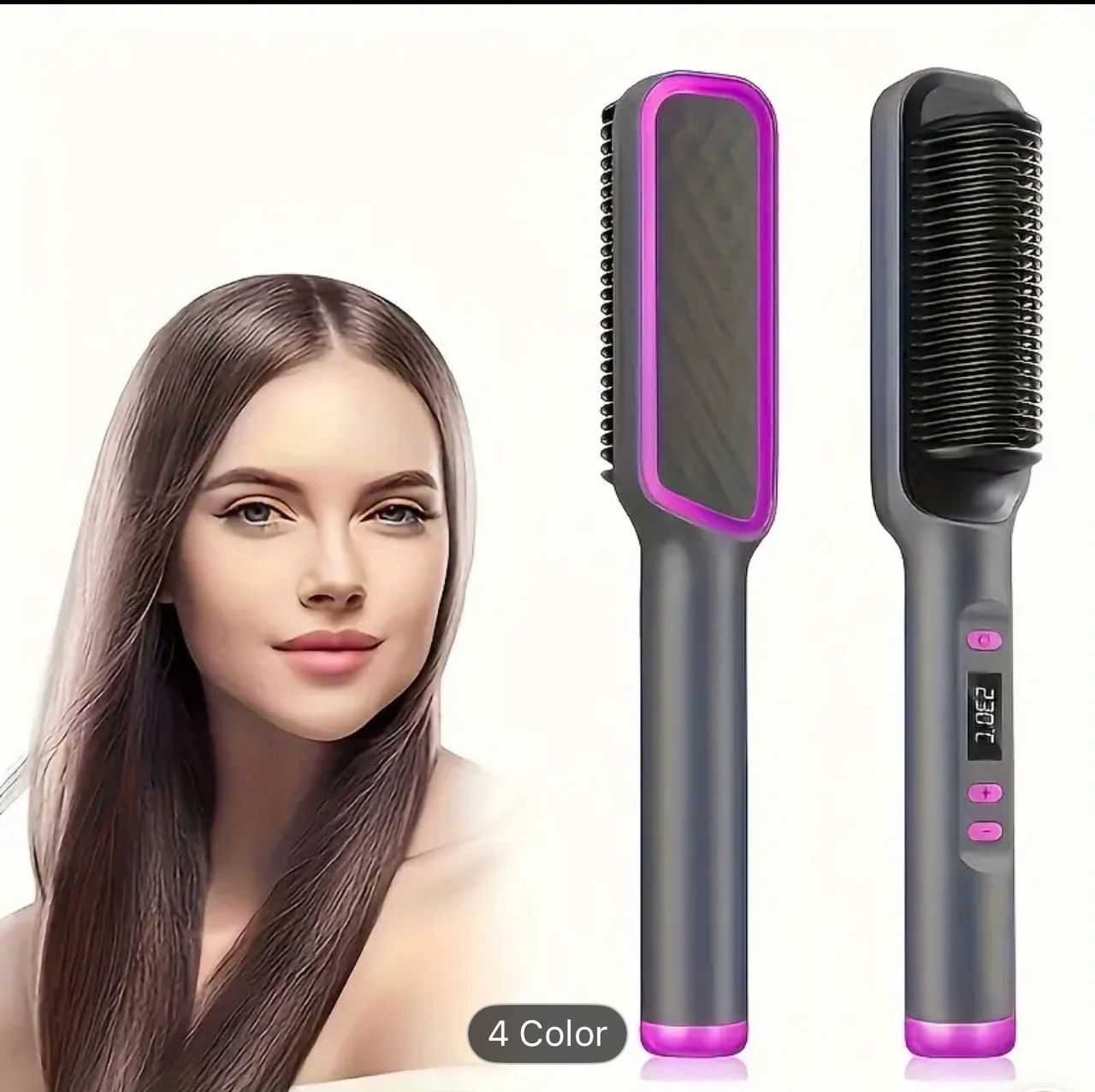 Professional Ionic straightening brush with fast heating ceramic comb PureLittleBloom.Co