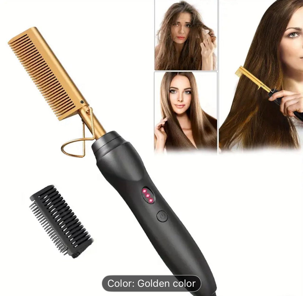 Electric hair straightener comb with Anti- Scald pressing PureLittleBloom.Co