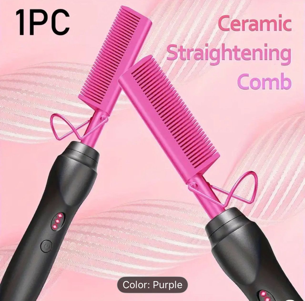 Electric hair straightener comb with Anti- Scald pressing PureLittleBloom.Co