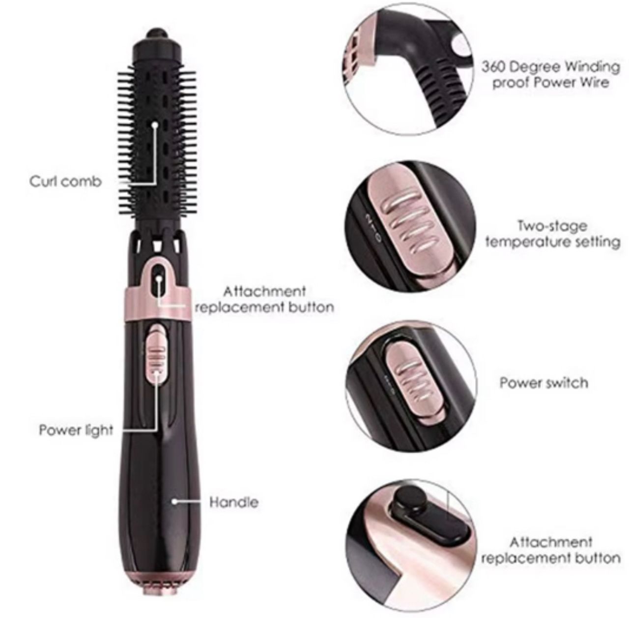 4n1 multifunctional hot hair brush, hair dryer, hair straightener, curling comb in one go PureLittleBloom.Co