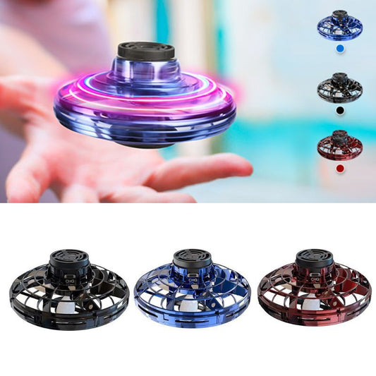 Mini Fingertip Gyro Interactive Decompression Toy Drone LED UFO Type Flying Helicopter Spinner Toy Kids PureLittleBloom.Co