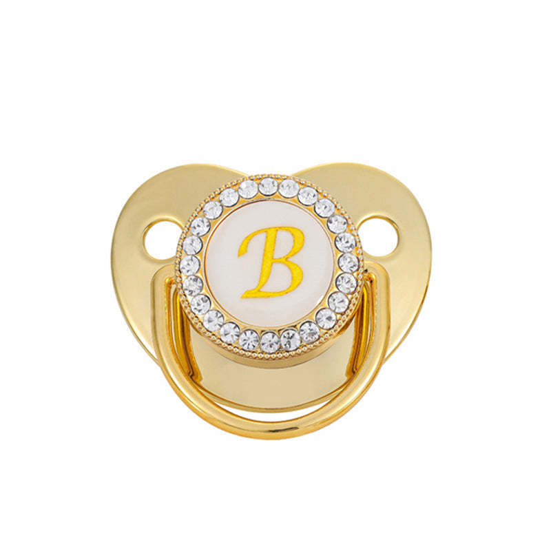 Baby Gold 26 Letter Soothing Pacifier PureLittleBloom.Co