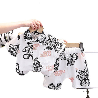 Baby Lapel Short Sleeve Shirt Suit Kids Lightweight Children's Clothing PureLittleBloom.Co