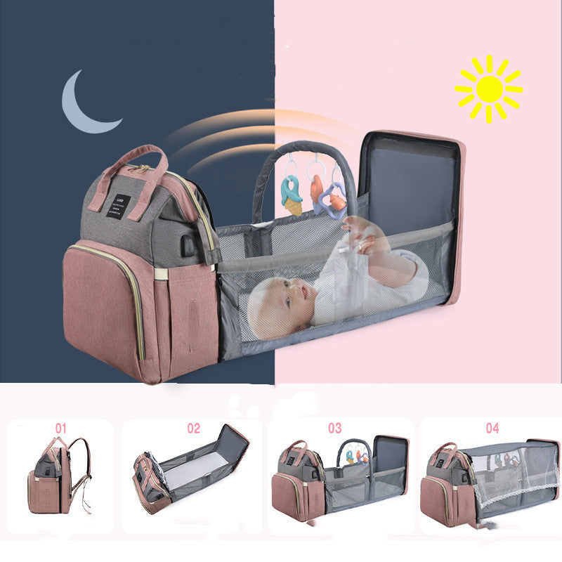 New Mummy Baby Crib Backpack Large Capacity Out Milk Insulated Bag Women PureLittleBloom.Co