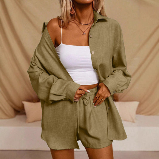 Tatting Cardigan With Shorts Fashion Casual Women's Suit PureLittleBloom.Co