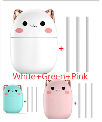 Air Humidifier Cute Cat Ultra-Silent USB Office Household Bedroom Car Aromatherapy Air Purifier With Led Cool Mist Spray PureLittleBloom.Co