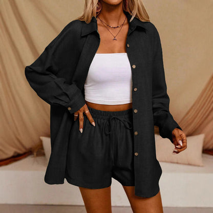 Tatting Cardigan With Shorts Fashion Casual Women's Suit PureLittleBloom.Co