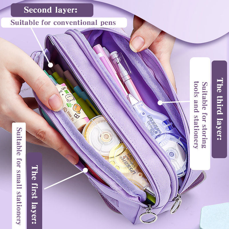 Decompression Pencil Bag Net Red Portable Pencil Bag Primary School Girl PureLittleBloom.Co