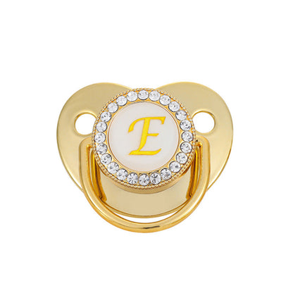 Baby Gold 26 Letter Soothing Pacifier PureLittleBloom.Co