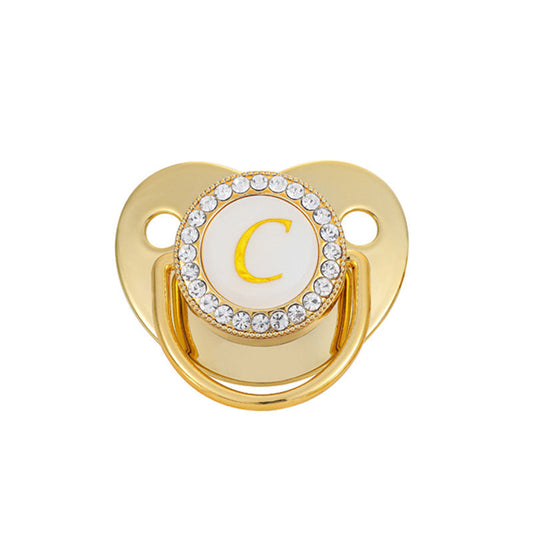 Baby Gold 26 Letter Soothing Pacifier PureLittleBloom.Co