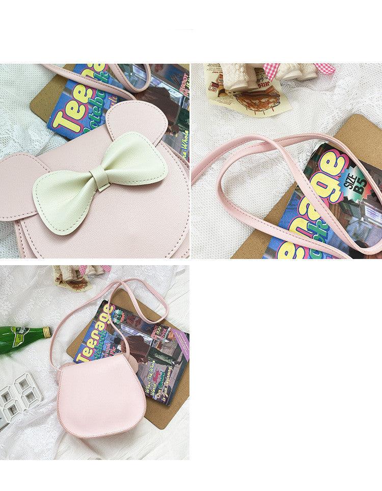 Cute And Adorable Bowknot Soft Girl Student Children's Small Bag Pu Female PureLittleBloom.Co