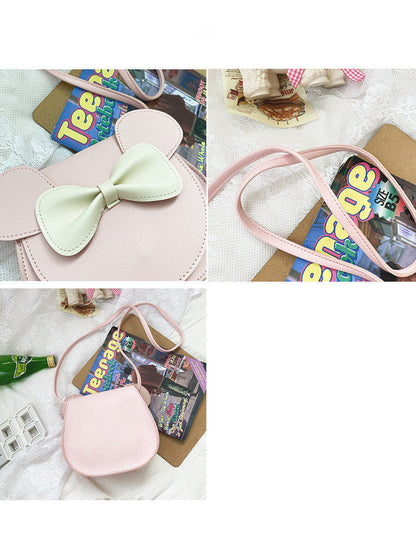 Cute And Adorable Bowknot Soft Girl Student Children's Small Bag Pu Female PureLittleBloom.Co