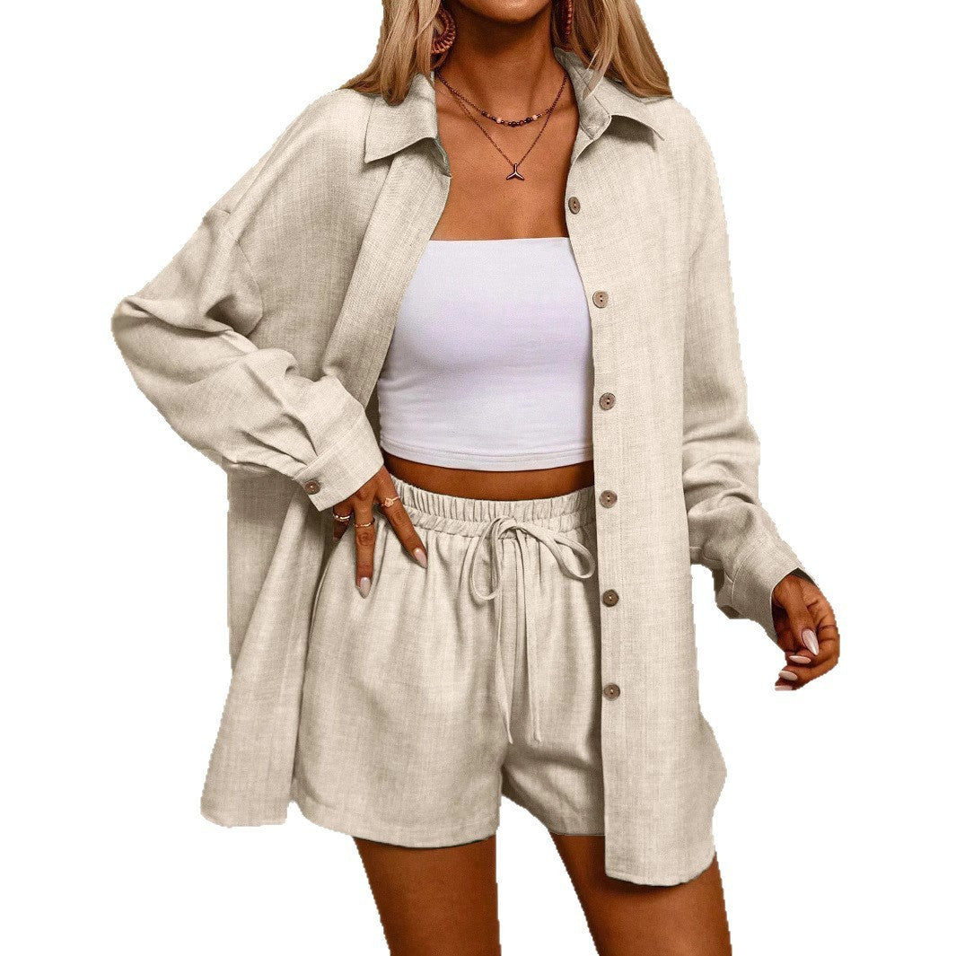 Tatting Cardigan With Shorts Fashion Casual Women's Suit PureLittleBloom.Co
