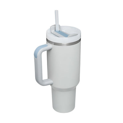 40 Oz Tumbler With Handle Straw Insulated, Stainless Steel Spill Proof Vacuum Coffee Cup Tumbler With Lid Tapered Mug Gifts For Valentine Lover Suitable For Car Gym Office Travel PureLittleBloom.Co