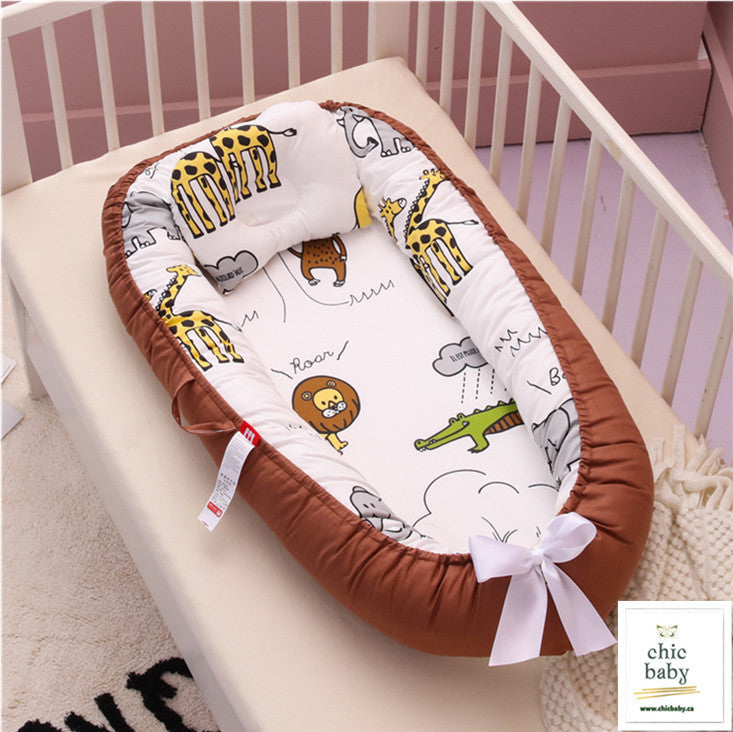 Baby Removable And Washable Bed Crib Portable Crib Travel Bed For Children Infant Kids Cotton Cradle PureLittleBloom.Co