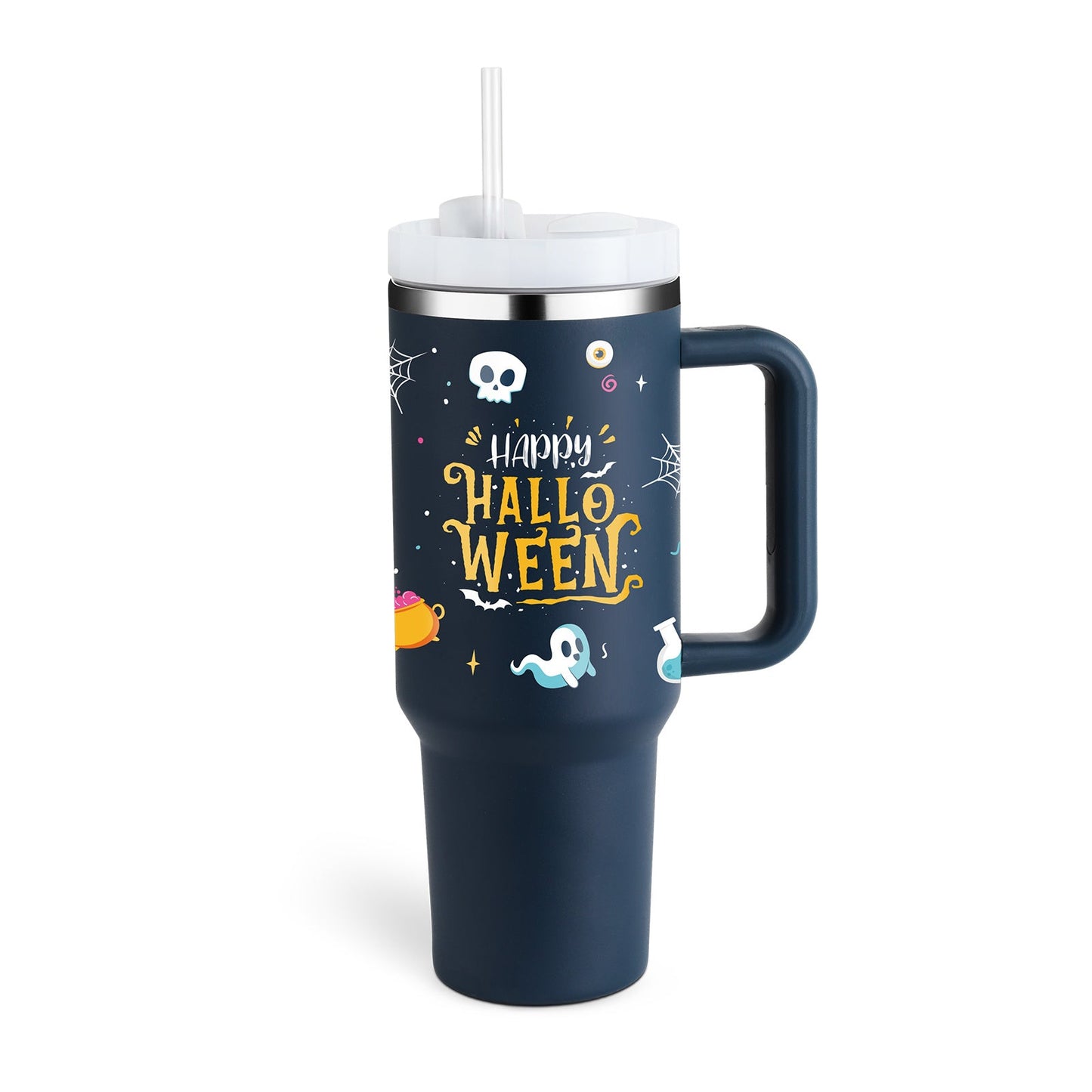 40 Oz Tumbler With Handle Straw Insulated, Stainless Steel Spill Proof Vacuum Coffee Cup Tumbler With Lid Tapered Mug Gifts For Valentine Lover Suitable For Car Gym Office Travel PureLittleBloom.Co
