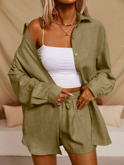 Tatting Cardigan With Shorts Fashion Casual Women's Suit PureLittleBloom.Co