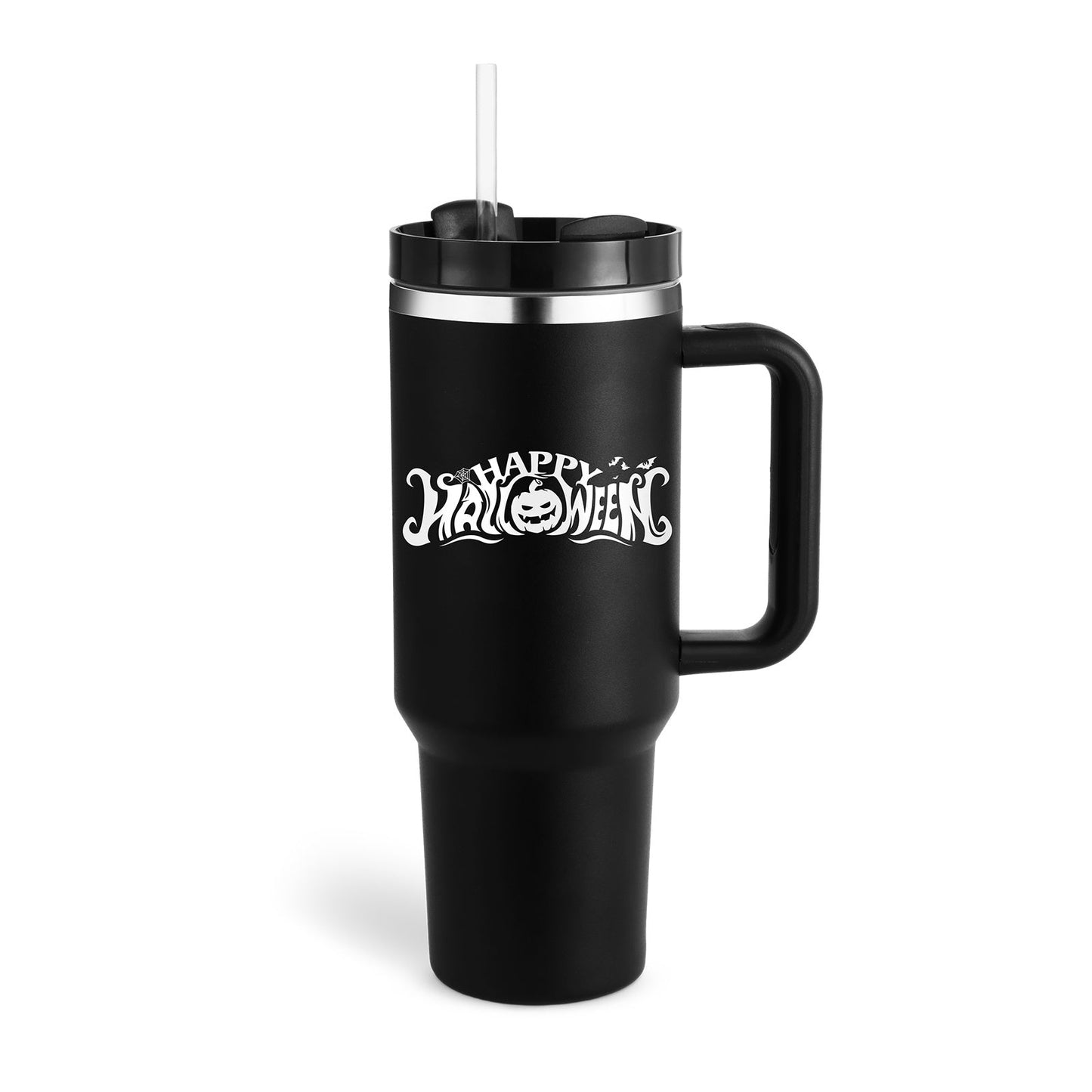 40 Oz Tumbler With Handle Straw Insulated, Stainless Steel Spill Proof Vacuum Coffee Cup Tumbler With Lid Tapered Mug Gifts For Valentine Lover Suitable For Car Gym Office Travel PureLittleBloom.Co