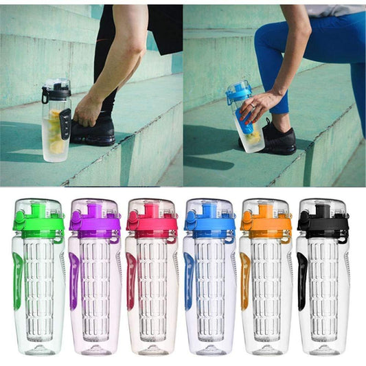 32Oz Fruit Infusing Infuser Water Bottle Water Fruit Bottle BPA Free Plastic Sport Fruit Infuser Water Bottles With Infuser Juice Shaker Drink Bottle Of Water PureLittleBloom.Co