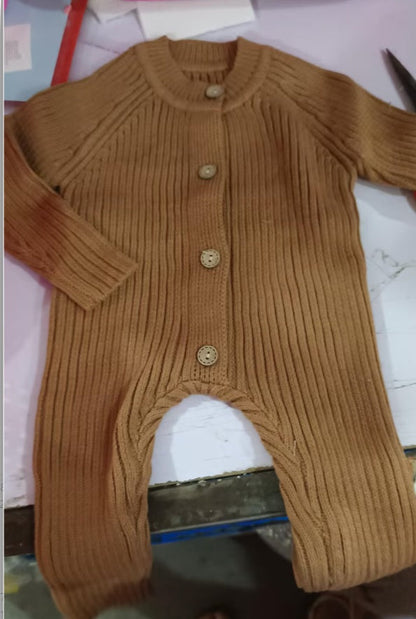 Spring And Autumn Baby Long-sleeved Knitted Jumpsuit Romper PureLittleBloom.Co