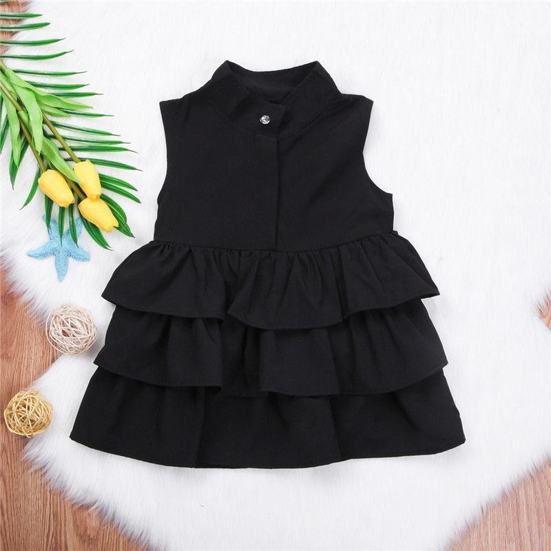 Fashion Simple Solid Color Sleeveless Small And Medium Girl Dress PureLittleBloom.Co