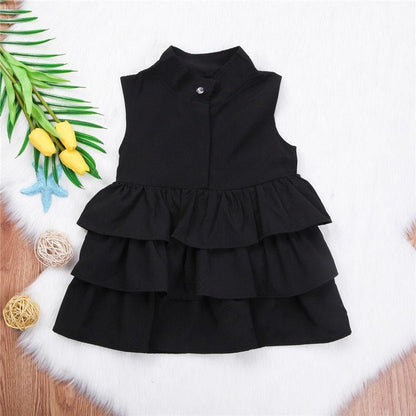 Fashion Simple Solid Color Sleeveless Small And Medium Girl Dress PureLittleBloom.Co