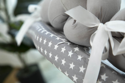 Cotton Woven Folding Portable Crib Is Removable And Washable PureLittleBloom.Co