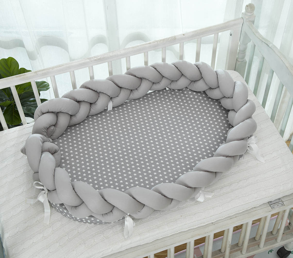 Cotton Woven Folding Portable Crib Is Removable And Washable PureLittleBloom.Co
