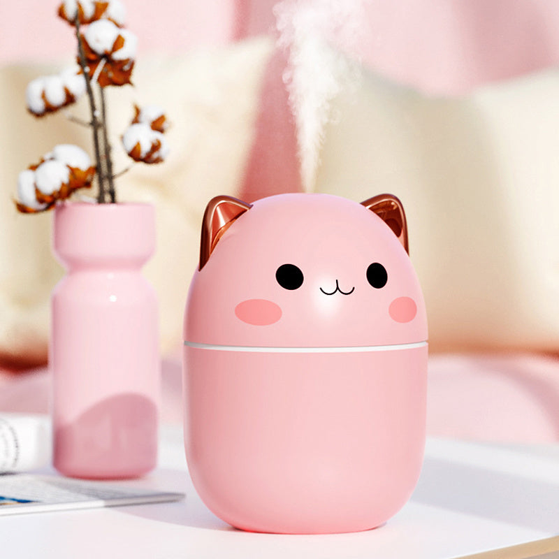 Air Humidifier Cute Cat Ultra-Silent USB Office Household Bedroom Car Aromatherapy Air Purifier With Led Cool Mist Spray PureLittleBloom.Co