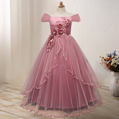 One-shoulder Princess Flower Dress Costume PureLittleBloom.Co