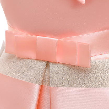 Fashion Sling Dress Children's Strapless Striped Birthday Dress PureLittleBloom.Co
