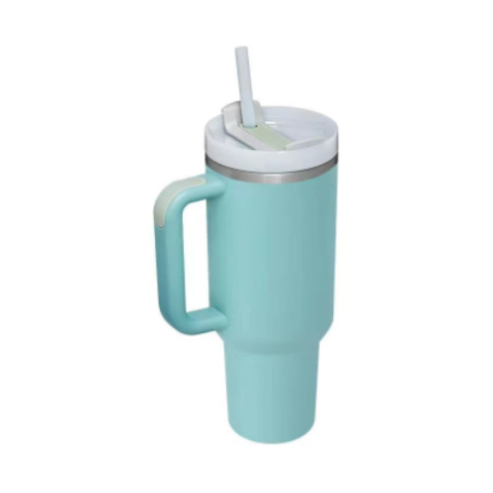 40 Oz Tumbler With Handle Straw Insulated, Stainless Steel Spill Proof Vacuum Coffee Cup Tumbler With Lid Tapered Mug Gifts For Valentine Lover Suitable For Car Gym Office Travel PureLittleBloom.Co