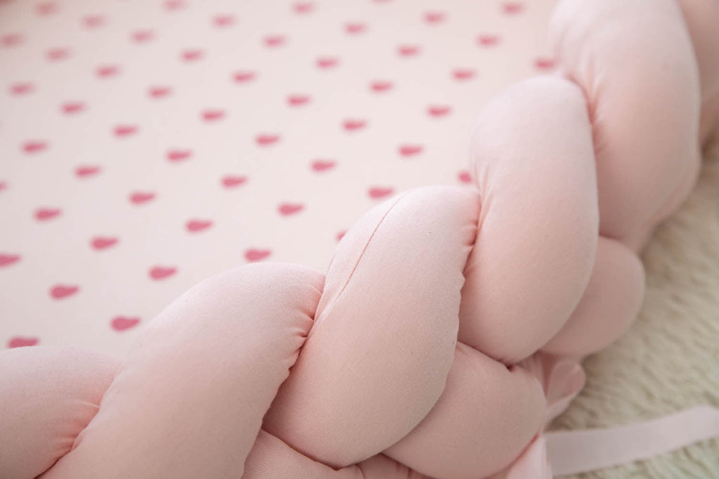 Cotton Woven Folding Portable Crib Is Removable And Washable PureLittleBloom.Co