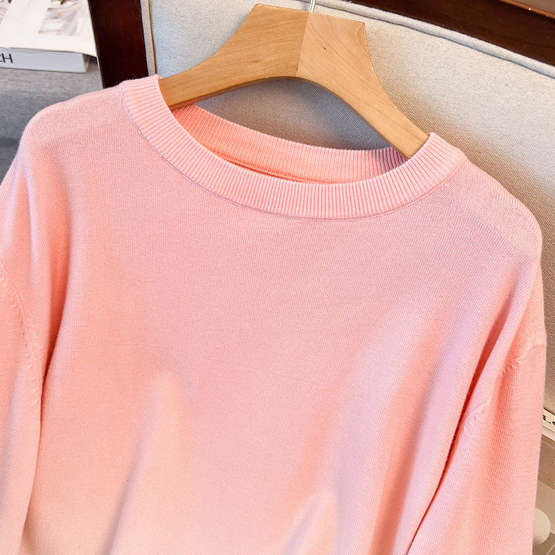 Loose Round Neck Pullover Plus Size Sweaters PureLittleBloom.Co