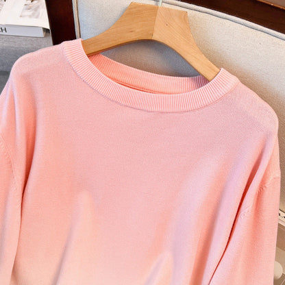 Loose Round Neck Pullover Plus Size Sweaters PureLittleBloom.Co