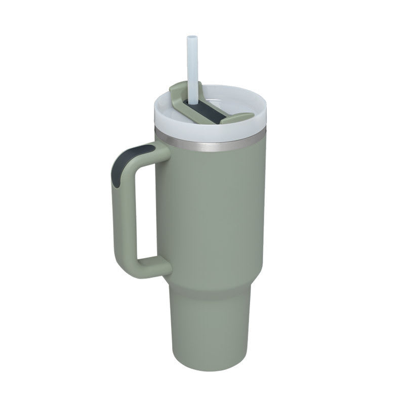 40 Oz Tumbler With Handle Straw Insulated, Stainless Steel Spill Proof Vacuum Coffee Cup Tumbler With Lid Tapered Mug Gifts For Valentine Lover Suitable For Car Gym Office Travel PureLittleBloom.Co