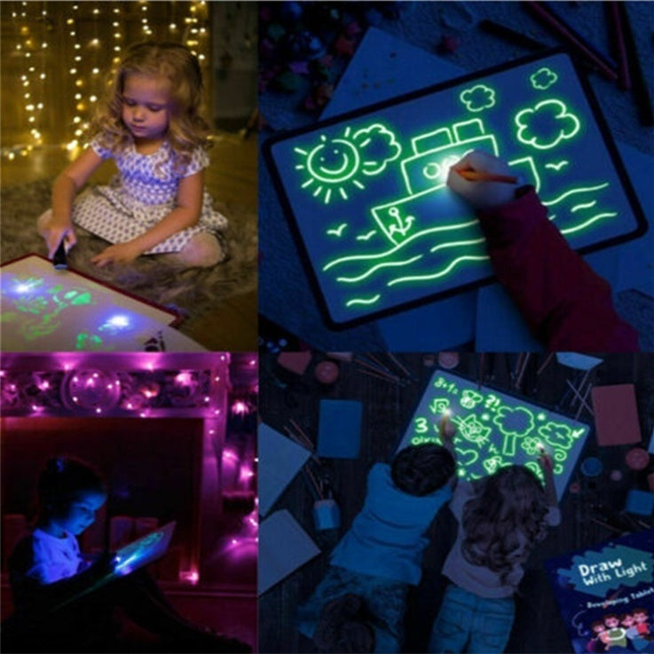 Educational Toy Drawing Pad 3D Magic 8 Light Effects Puzzle Board Sketchpad PureLittleBloom.Co