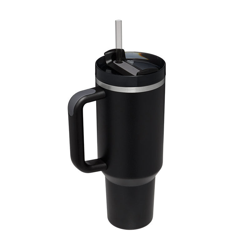 40 Oz Tumbler With Handle Straw Insulated, Stainless Steel Spill Proof Vacuum Coffee Cup Tumbler With Lid Tapered Mug Gifts For Valentine Lover Suitable For Car Gym Office Travel PureLittleBloom.Co